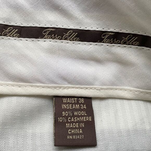 Tasso Elba Dress Slacks 36x34 brown wool and cashmere - Picture 2 of 7